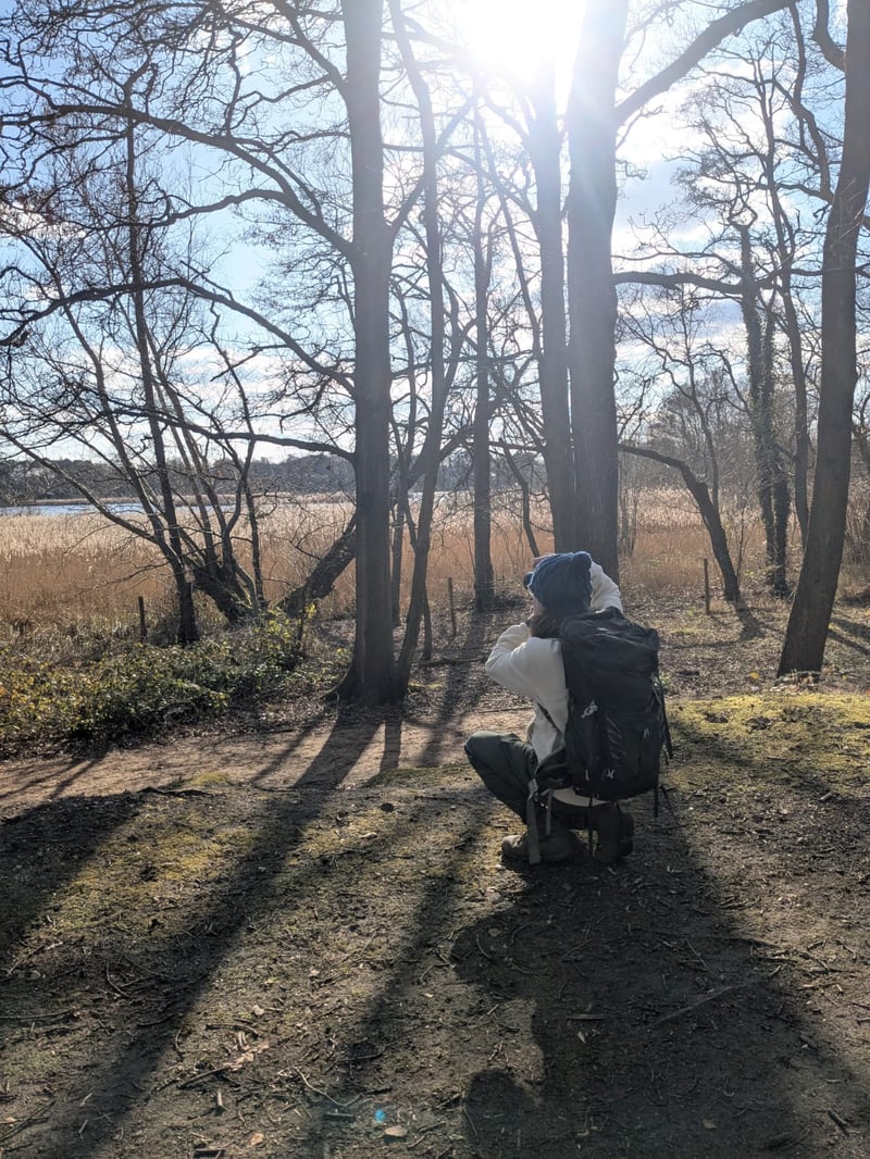 Happy as Larry, taking photos on a fresh spring morning